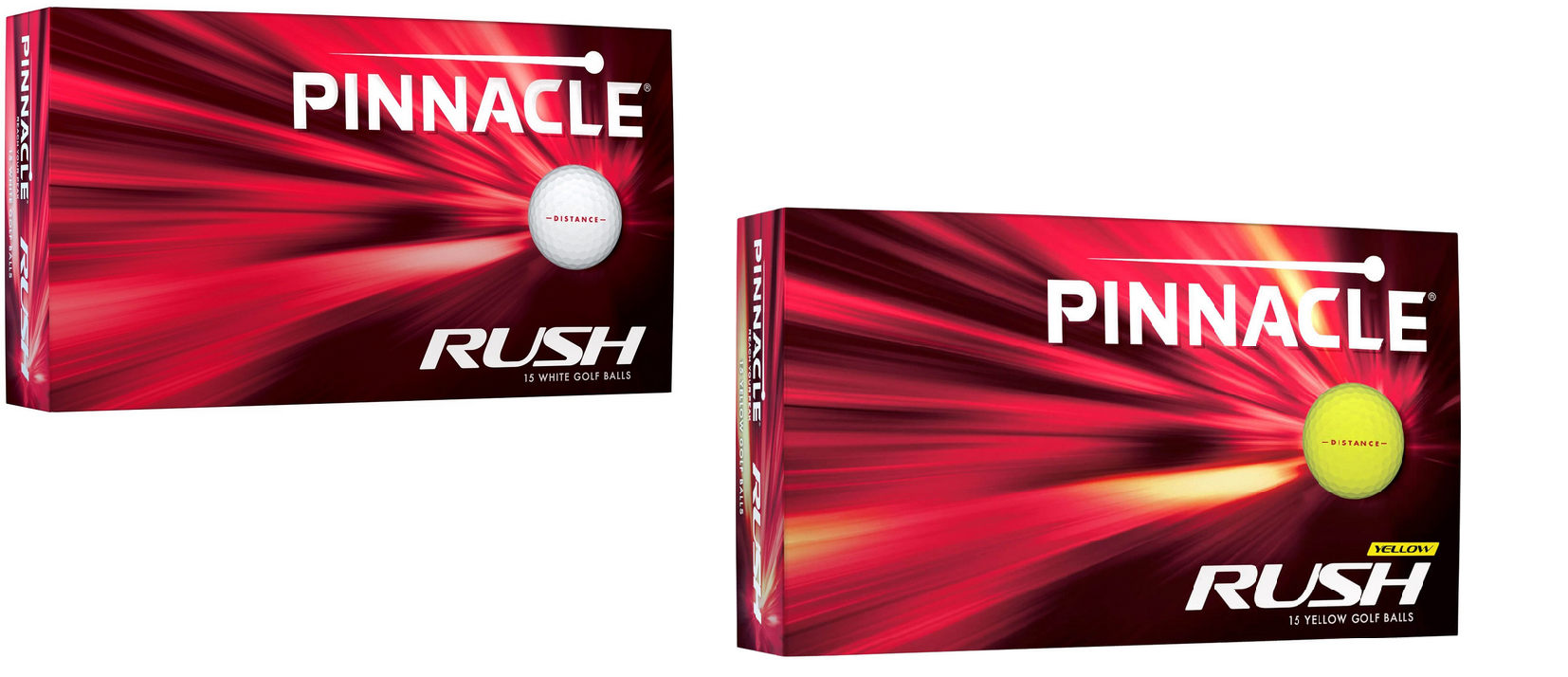 Pinnacle Rush Golfbälle 15 Stück (weiß oder gelb)